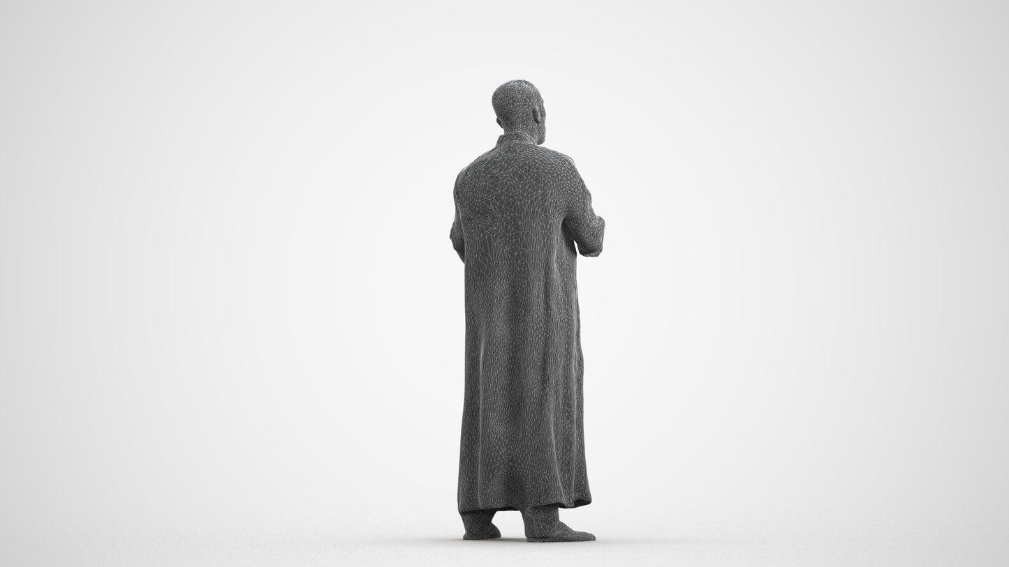 realistic 3D human man standing, archviz people FBX OBJ for Blender, wireframe front view