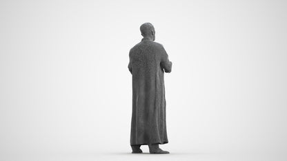 realistic 3D human man standing, archviz people FBX OBJ for Blender, wireframe front view