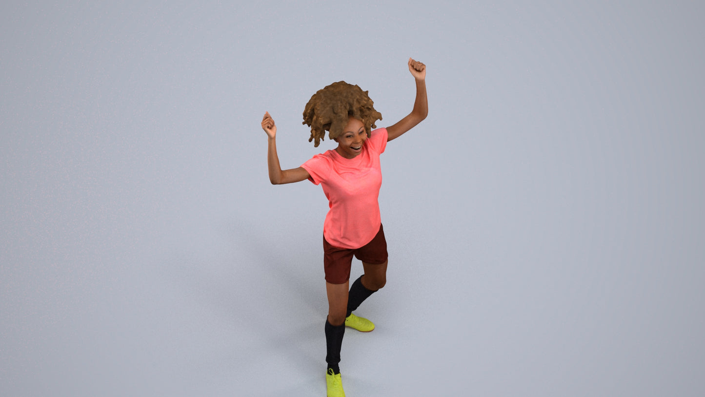 realistic 3D people woman sport, render-ready for V-Ray and Corona, FBX OBJ, back view render