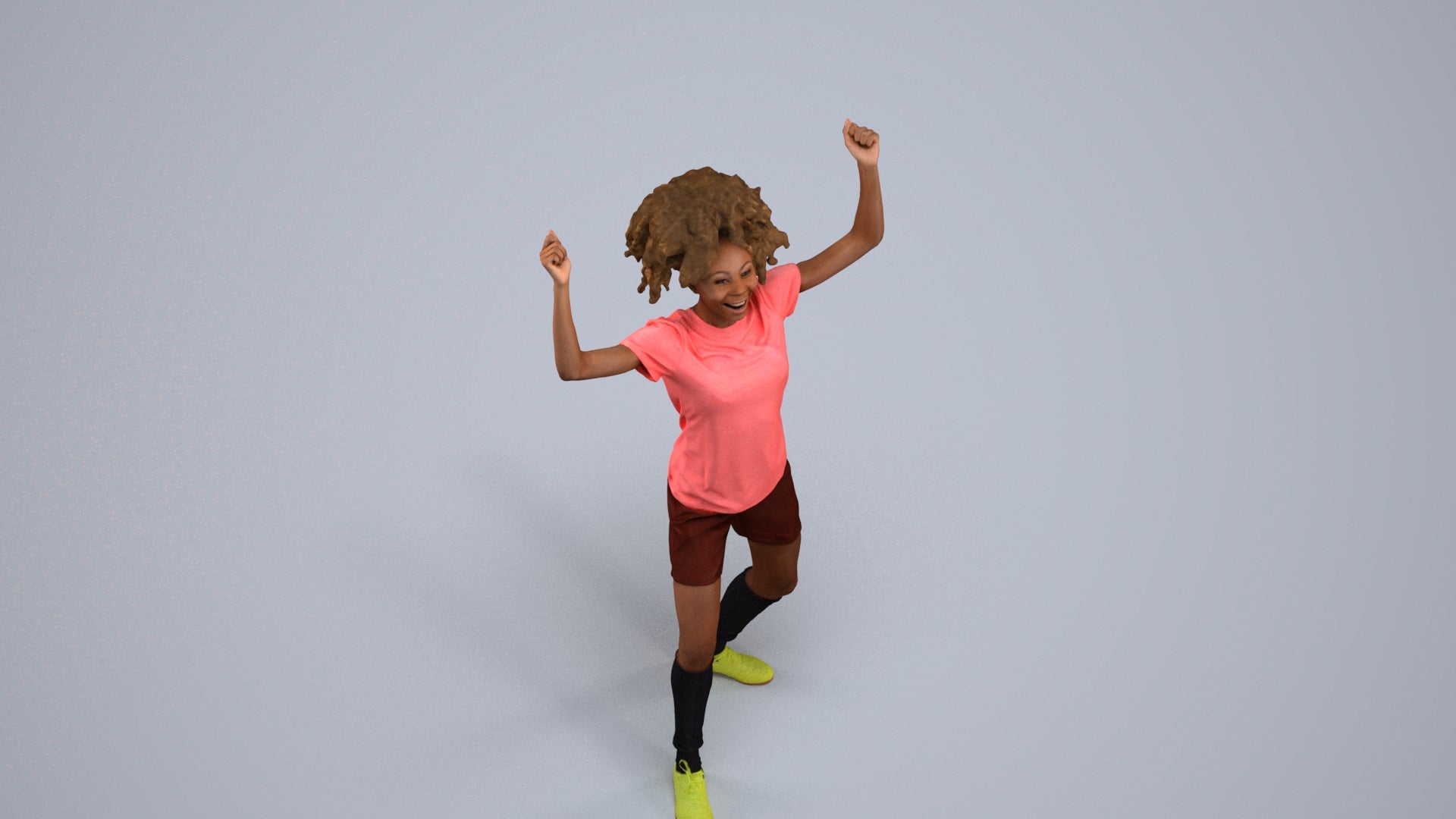 realistic 3D people woman sport, render-ready for V-Ray and Corona, FBX OBJ, back view render