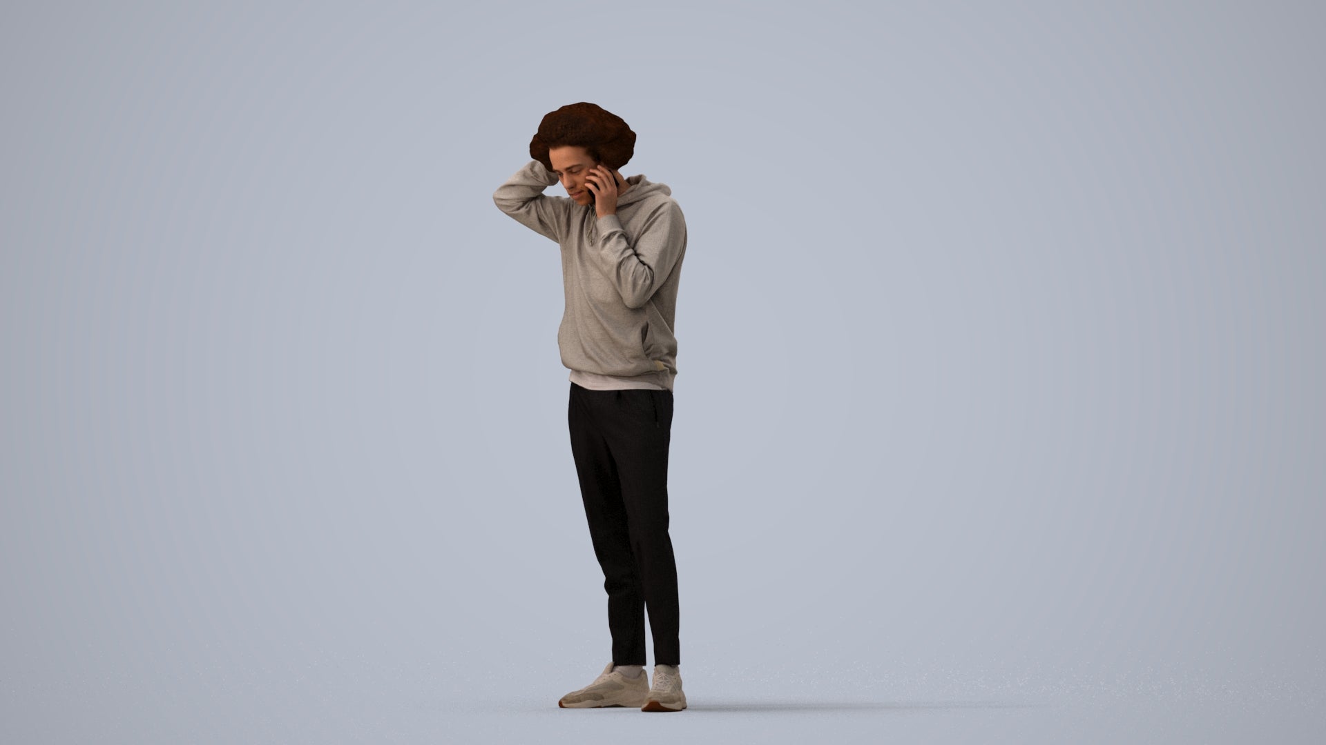 realistic 3D people man casual standing, render-ready for V-Ray and Corona, FBX OBJ, three-quarter view render