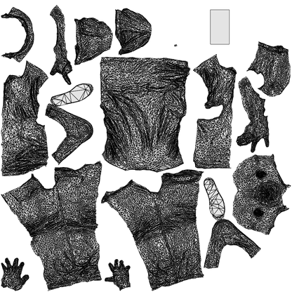 3D human model man casual standing, photogrammetry scanned person for archviz, wireframe top-down view