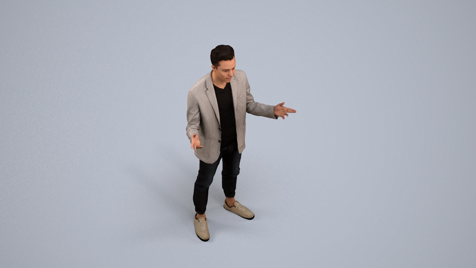 realistic 3D people man business, render-ready for V-Ray and Corona, FBX OBJ, back view render