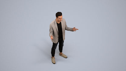 realistic 3D people man business, render-ready for V-Ray and Corona, FBX OBJ, back view render