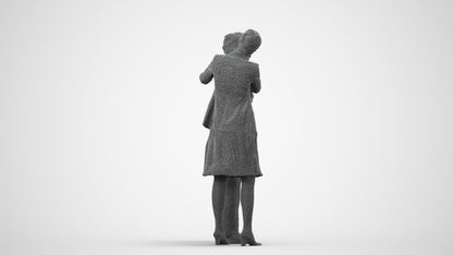 photogrammetry 3D girl kids, realistic human model archviz FBX, wireframe side view
