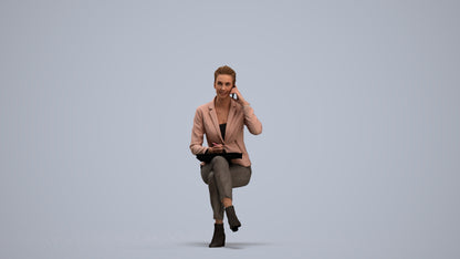 photogrammetry 3D woman business, realistic human model archviz FBX, standing pose render