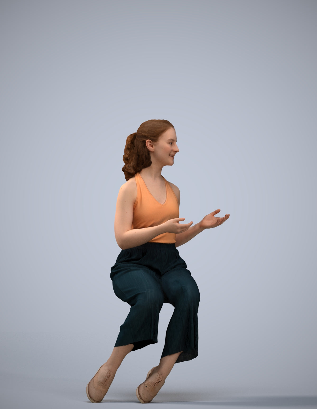 3D people model girl casual kids, scanned human for 3ds Max rendering