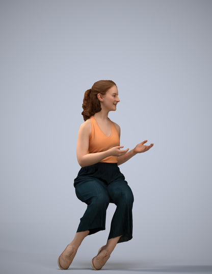 3D people model girl casual kids, scanned human for 3ds Max rendering