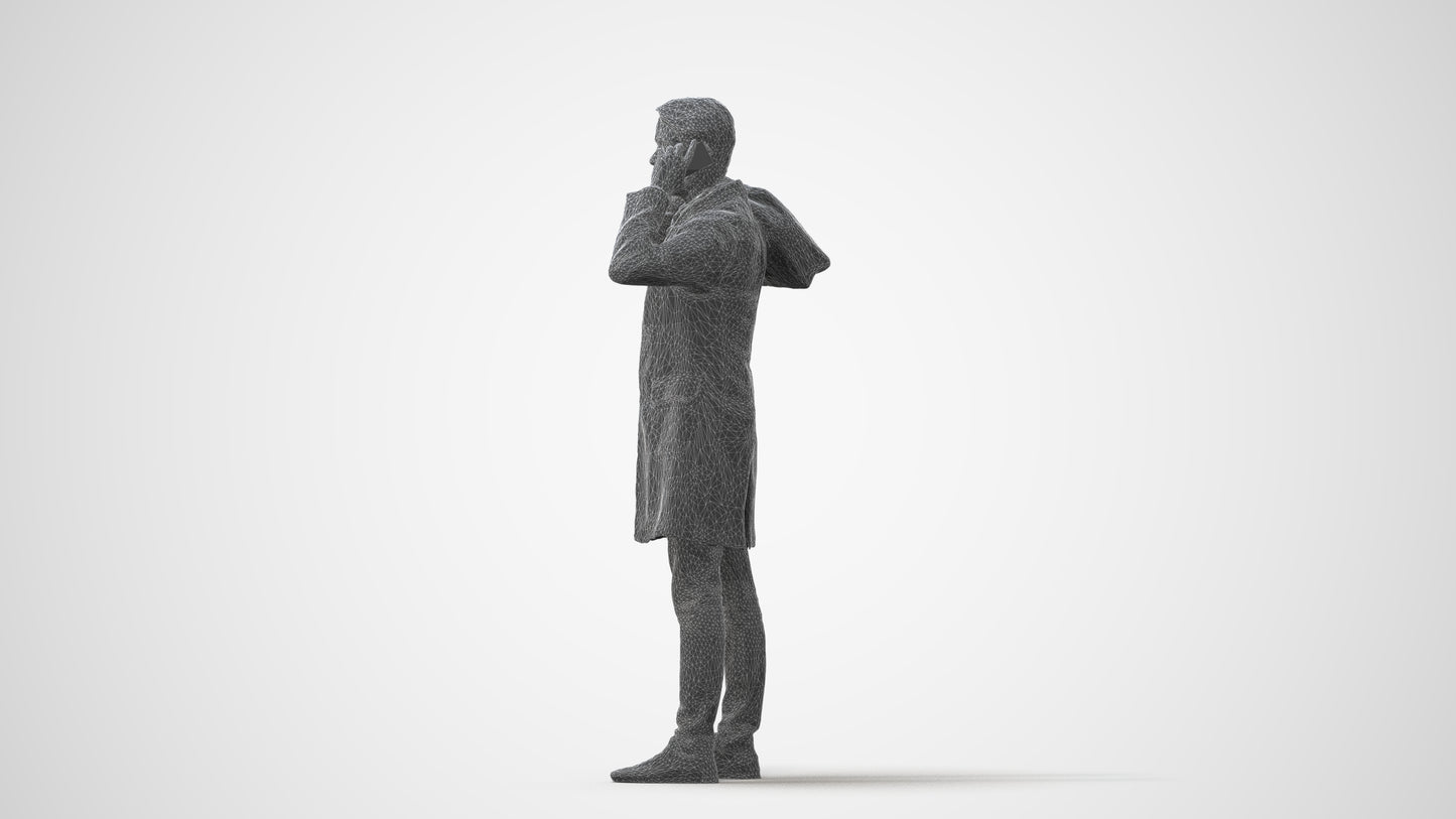 scanned 3D man business standing, photogrammetry people for Enscape and V-Ray, square thumbnail