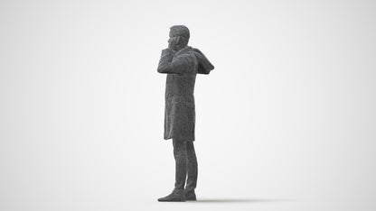 scanned 3D man business standing, photogrammetry people for Enscape and V-Ray, square thumbnail
