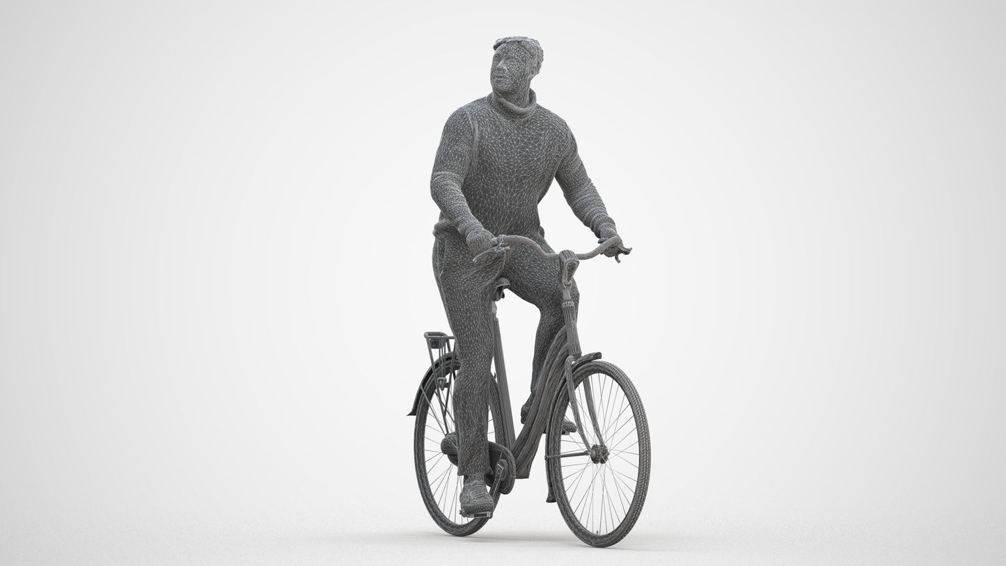 realistic 3D people man casual sitting, render-ready for V-Ray and Corona, FBX OBJ, three-quarter front view render