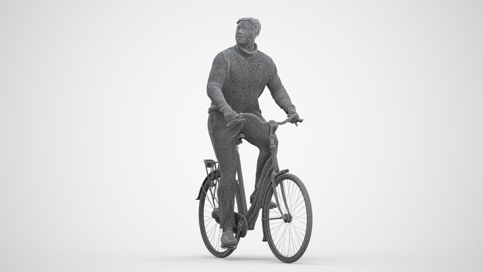 realistic 3D people man casual sitting, render-ready for V-Ray and Corona, FBX OBJ, three-quarter front view render