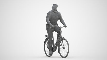 realistic 3D people man casual sitting, render-ready for V-Ray and Corona, FBX OBJ, three-quarter front view render