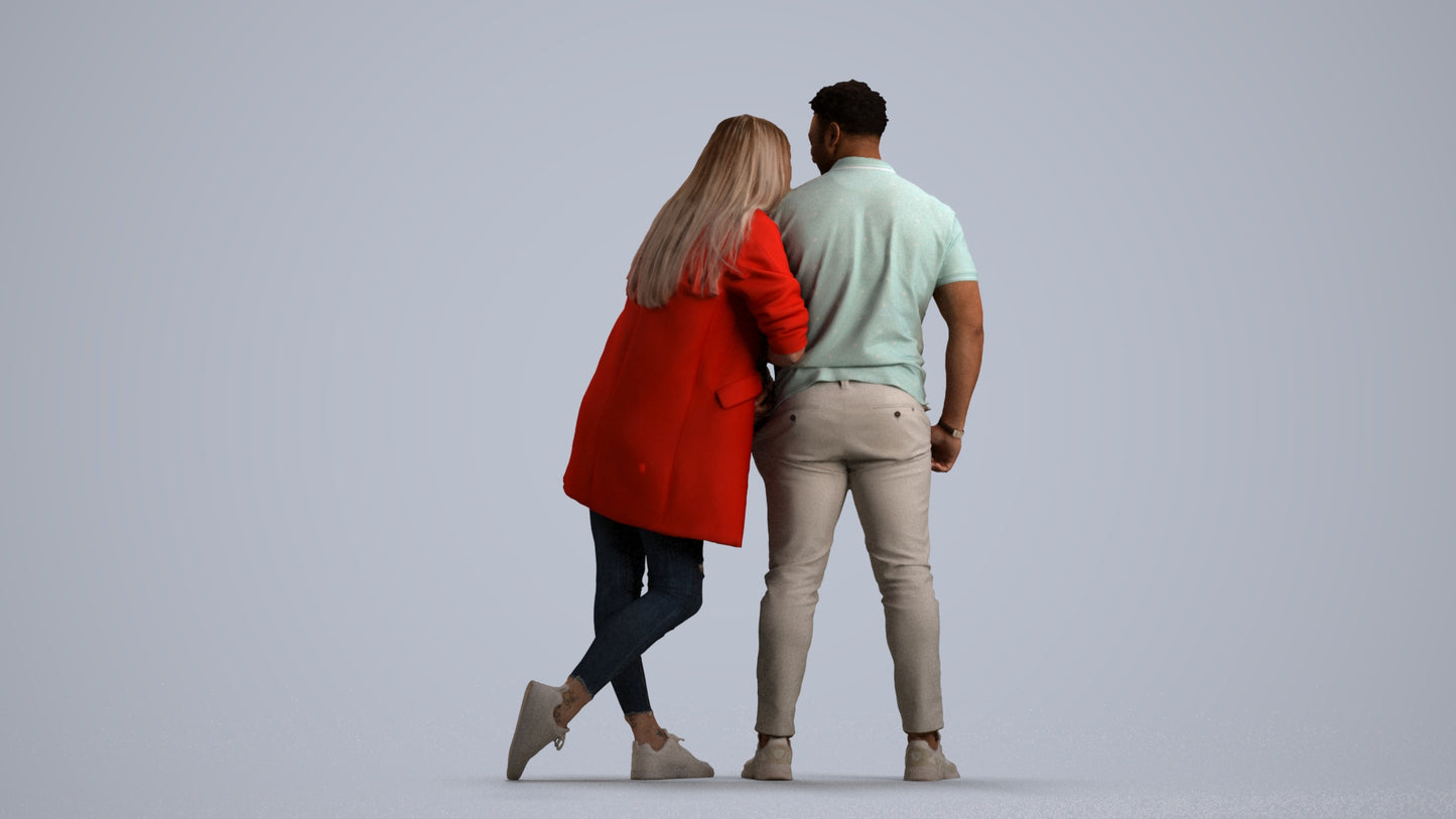 realistic 3D man casual shopping, scanned archviz people for Blender and 3ds Max, front view render
