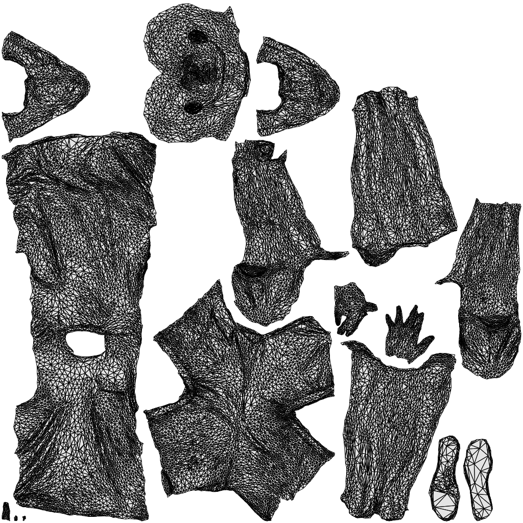 3D people model man casual walking, scanned human for 3ds Max rendering, wireframe top-down view