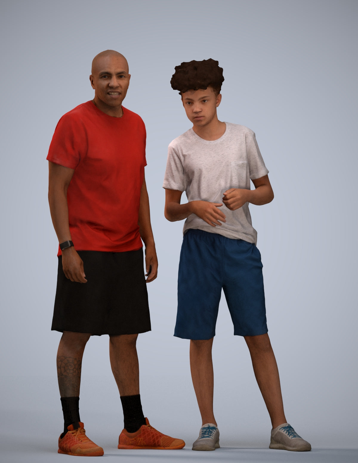 realistic 3D boy casual kids, scanned archviz people for Blender and 3ds Max