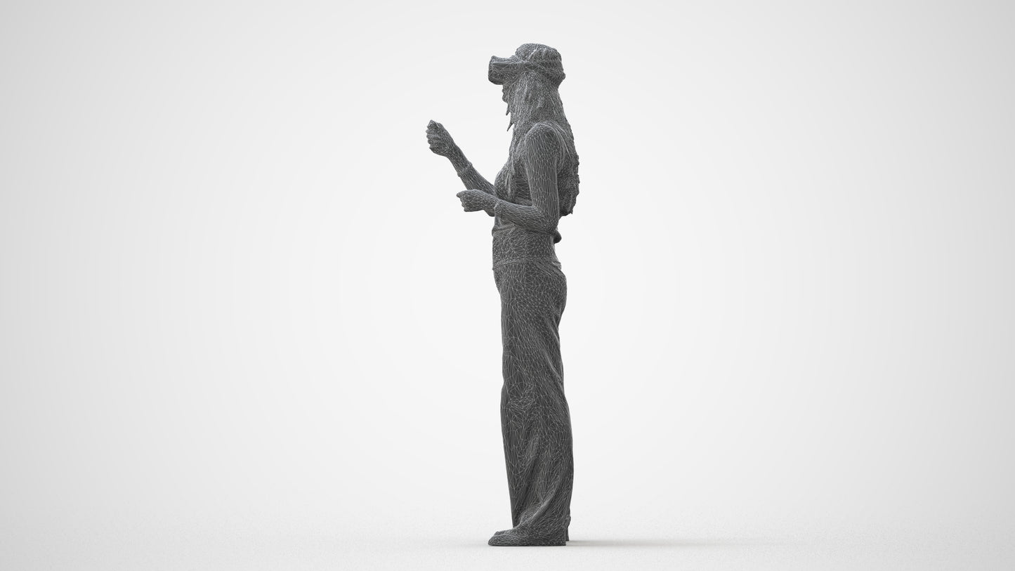 realistic 3D people woman casual standing, render-ready for V-Ray and Corona, FBX OBJ, square thumbnail