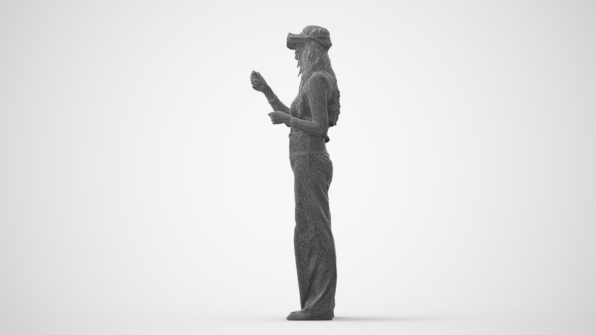 realistic 3D people woman casual standing, render-ready for V-Ray and Corona, FBX OBJ, square thumbnail