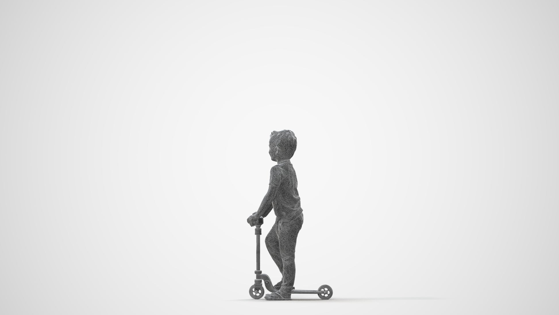 3D people model boy casual kids, scanned human for 3ds Max rendering, square thumbnail