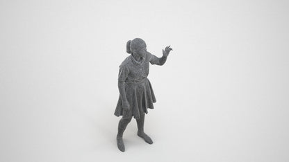 photogrammetry 3D girl kids, realistic human model archviz FBX, wireframe three-quarter view