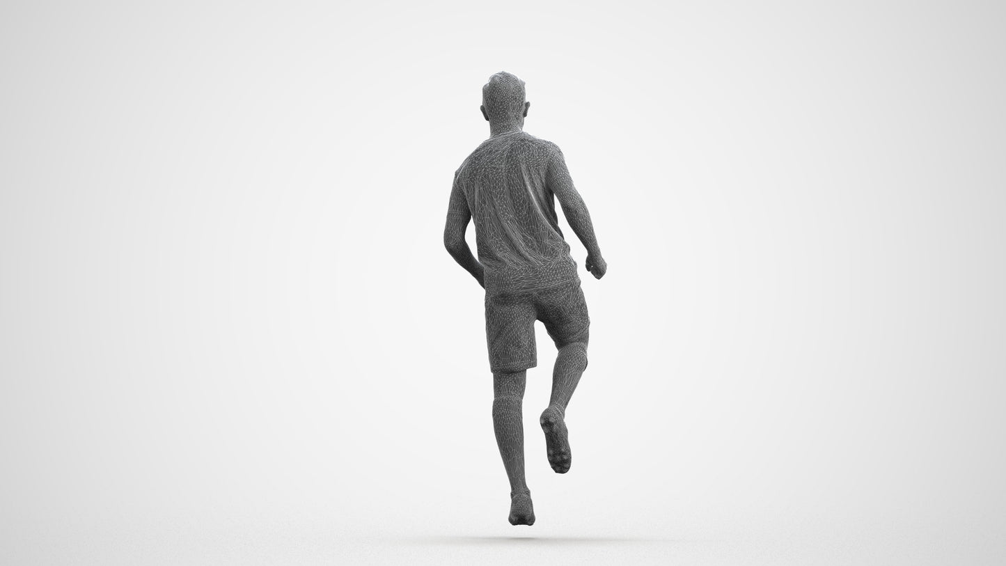 scanned 3D boy sport, photogrammetry people for Enscape and V-Ray, wireframe front view