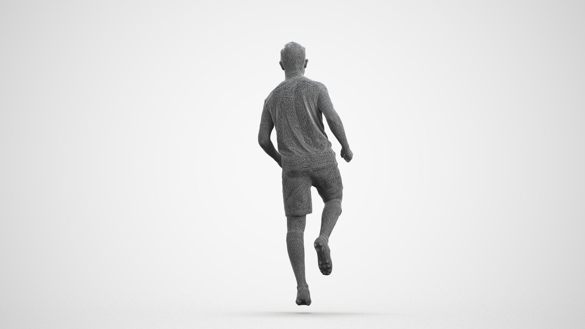 scanned 3D boy sport, photogrammetry people for Enscape and V-Ray, wireframe front view