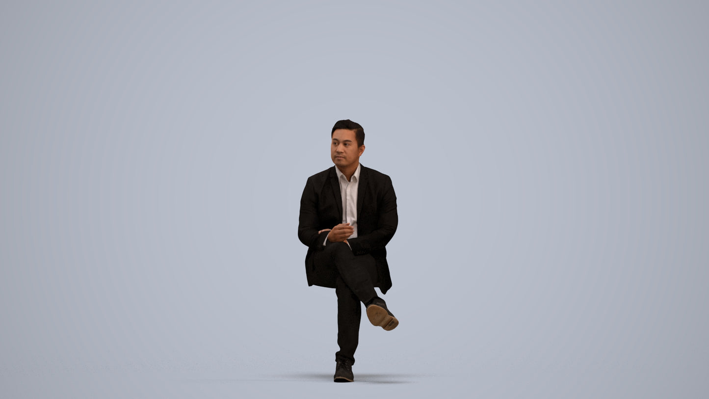 realistic 3D people man business, render-ready for V-Ray and Corona, FBX OBJ, standing pose render