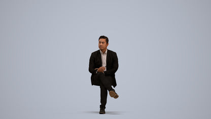realistic 3D people man business, render-ready for V-Ray and Corona, FBX OBJ, standing pose render