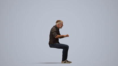 photogrammetry 3D man casual business, realistic human model archviz FBX, side view render