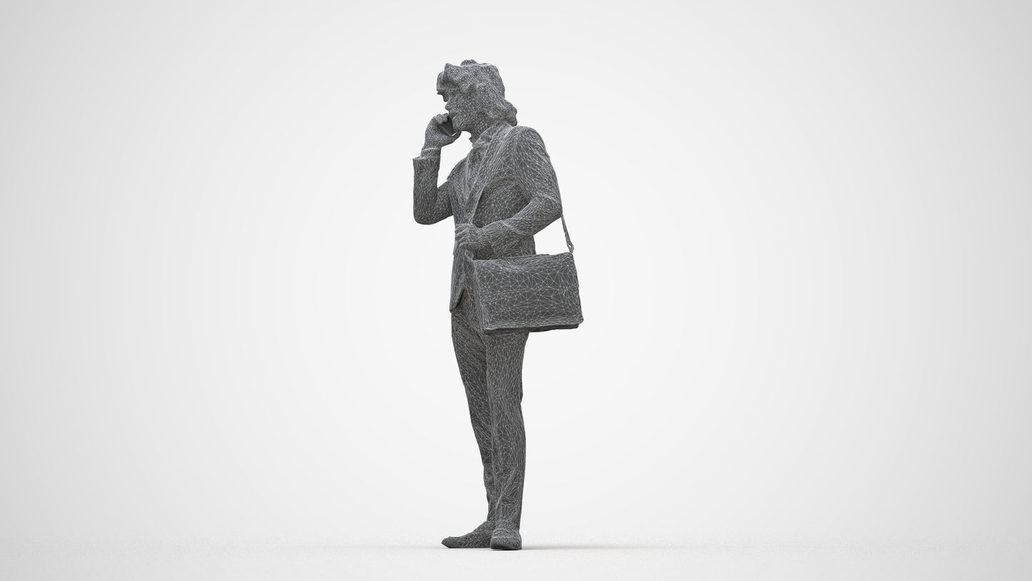 3D scanned man business, photorealistic archviz people for Enscape and SketchUp, wireframe back view