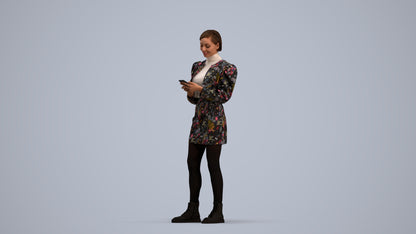 photogrammetry 3D woman casual standing, realistic human model archviz FBX, standing pose render