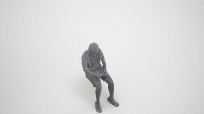 photogrammetry 3D boy kids, realistic human model archviz FBX, wireframe three-quarter view