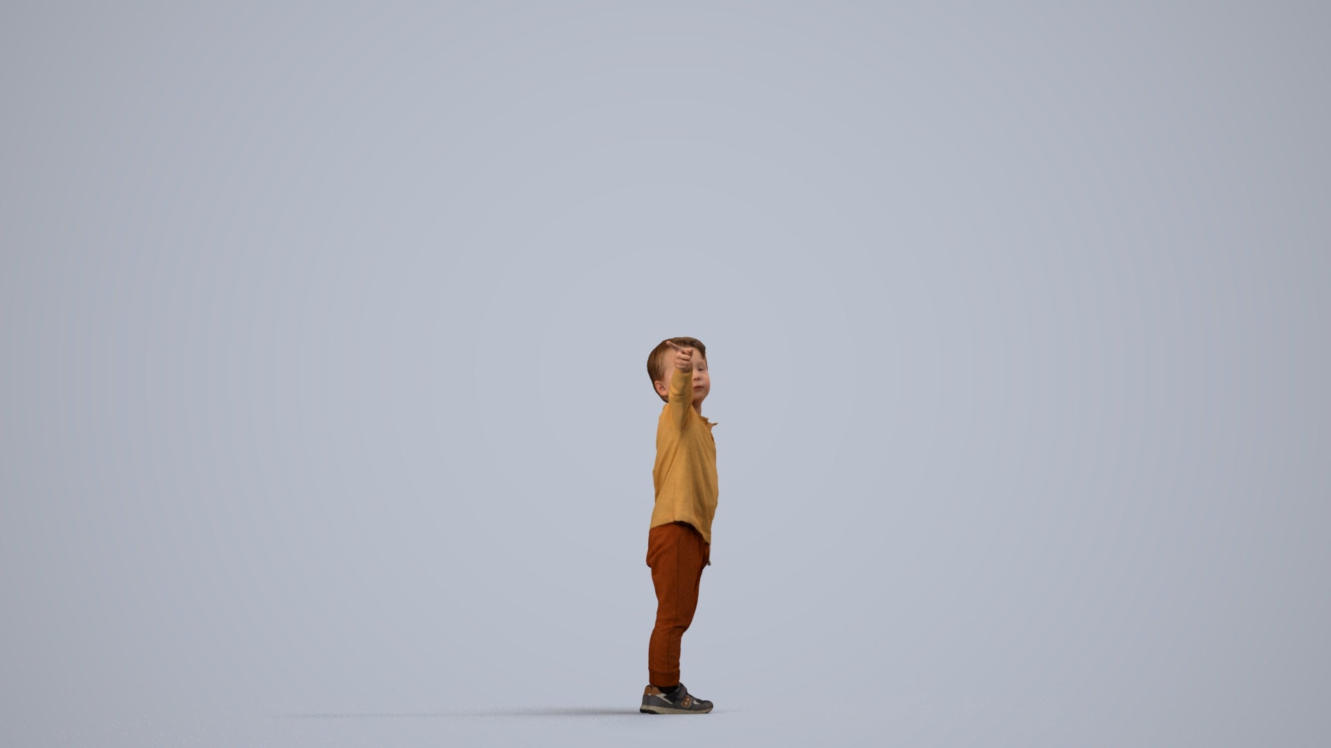 realistic 3D people boy casual kids, render-ready for V-Ray and Corona, FBX OBJ, side view render