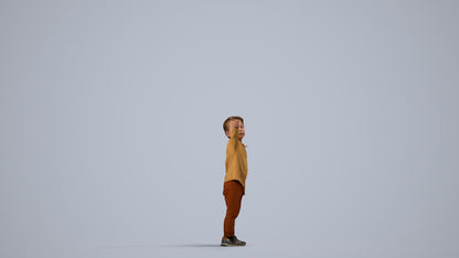 realistic 3D people boy casual kids, render-ready for V-Ray and Corona, FBX OBJ, side view render