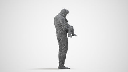 realistic 3D people boy casual kids, render-ready for V-Ray and Corona, FBX OBJ, wireframe side view