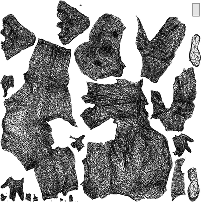 3D scanned man sitting casual, photorealistic archviz people for Enscape and SketchUp, wireframe top-down view