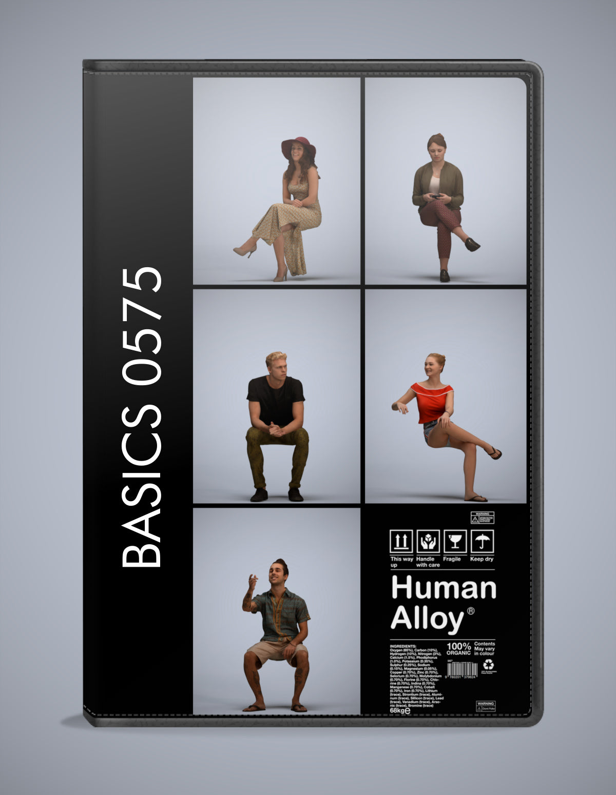 5 3D scanned people sitting, photorealistic archviz pack for Enscape and SketchUp