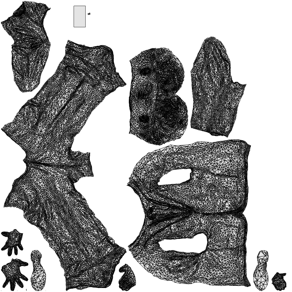 3D human model boy kids, photogrammetry scanned person for archviz, wireframe top-down view