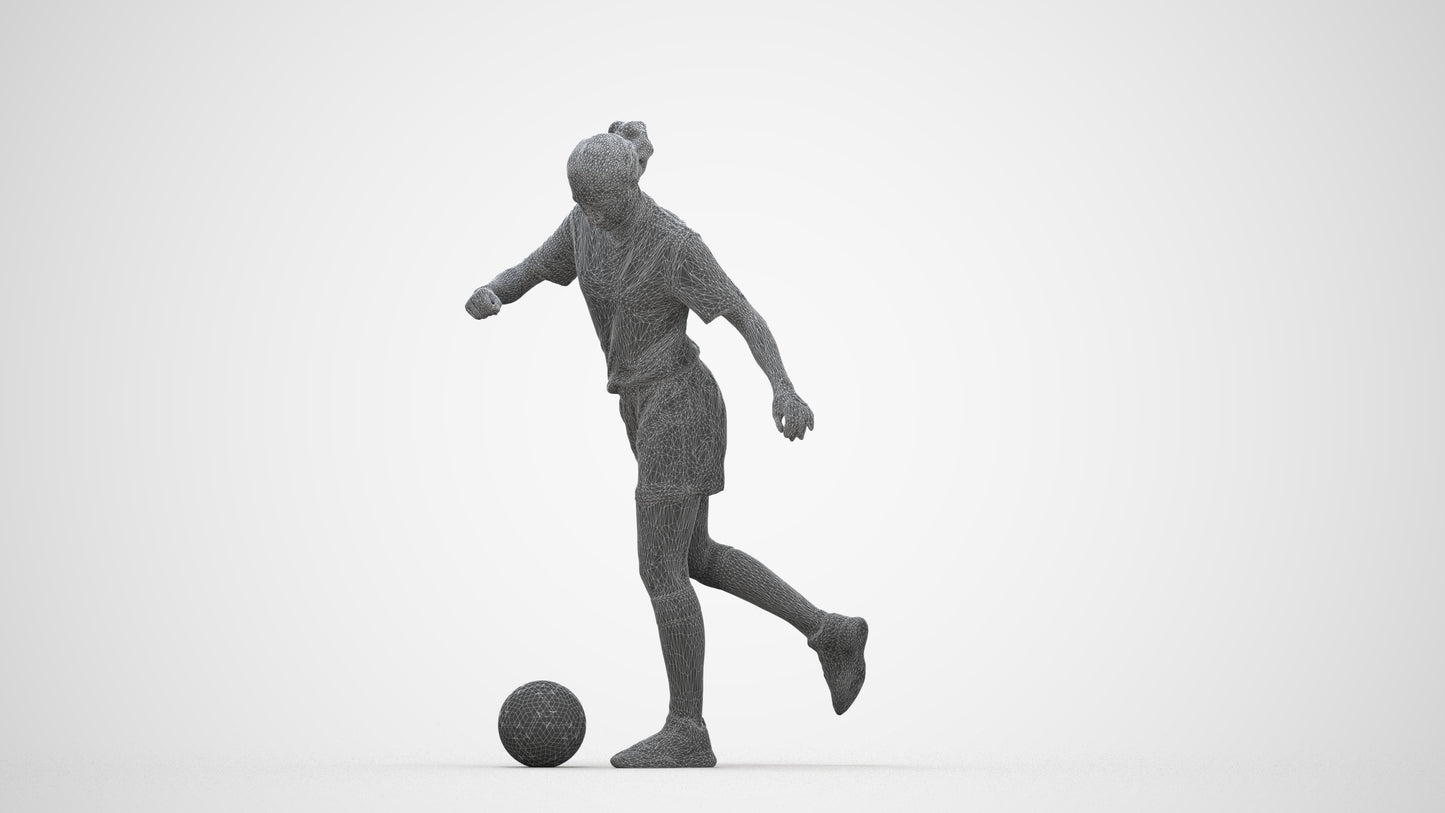 realistic 3D people woman sport, render-ready for V-Ray and Corona, FBX OBJ, wireframe back view