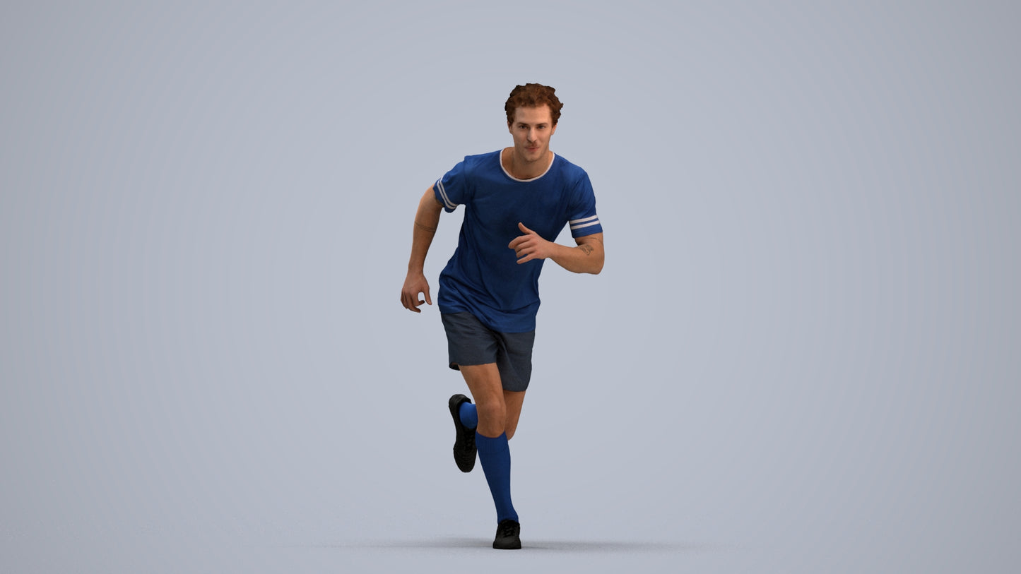 3D people model man sport, scanned human for 3ds Max rendering, standing pose render