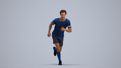 3D people model man sport, scanned human for 3ds Max rendering, standing pose render