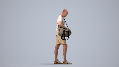 realistic 3D people man casual standing, render-ready for V-Ray and Corona, FBX OBJ, side view render