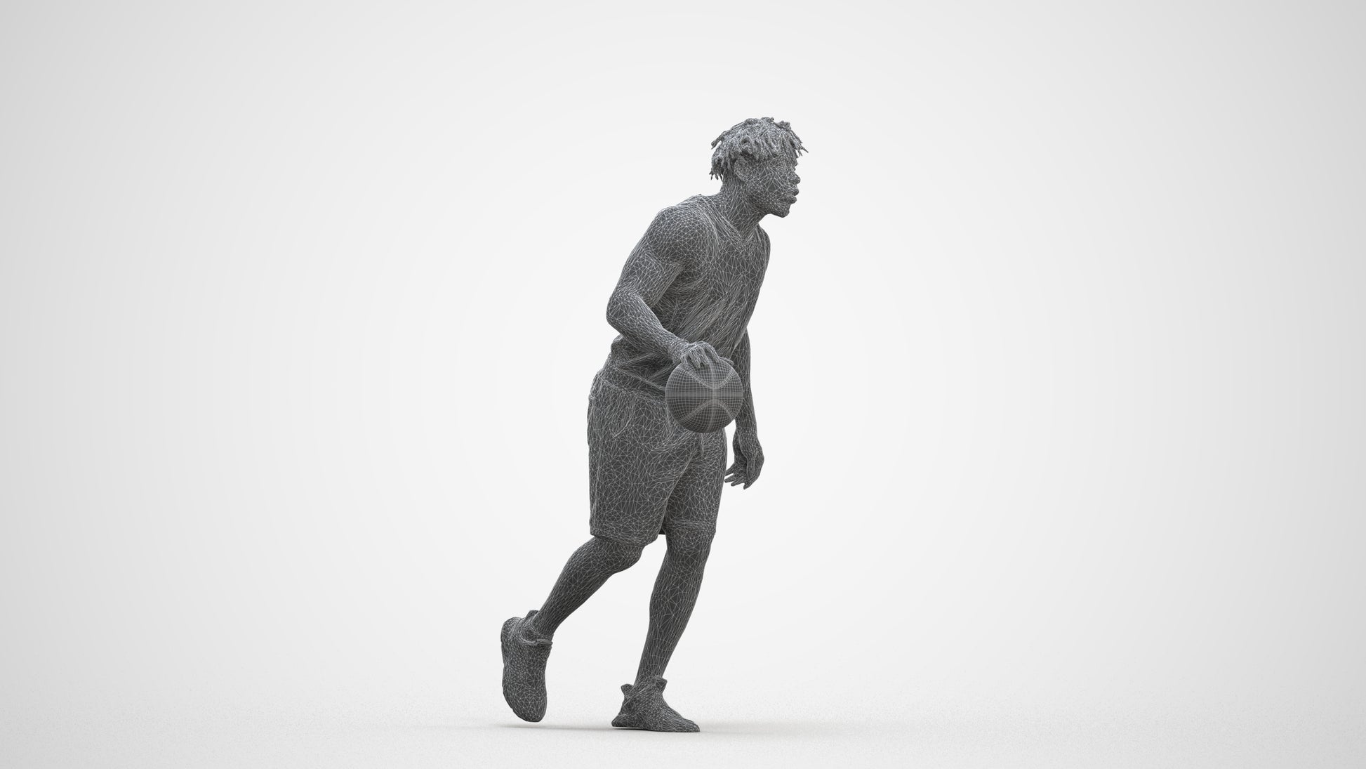 3D scanned man sport, photorealistic archviz people for Enscape and SketchUp, three-quarter front view render