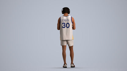 realistic 3D human man sport standing, archviz people FBX OBJ for Blender, front view render