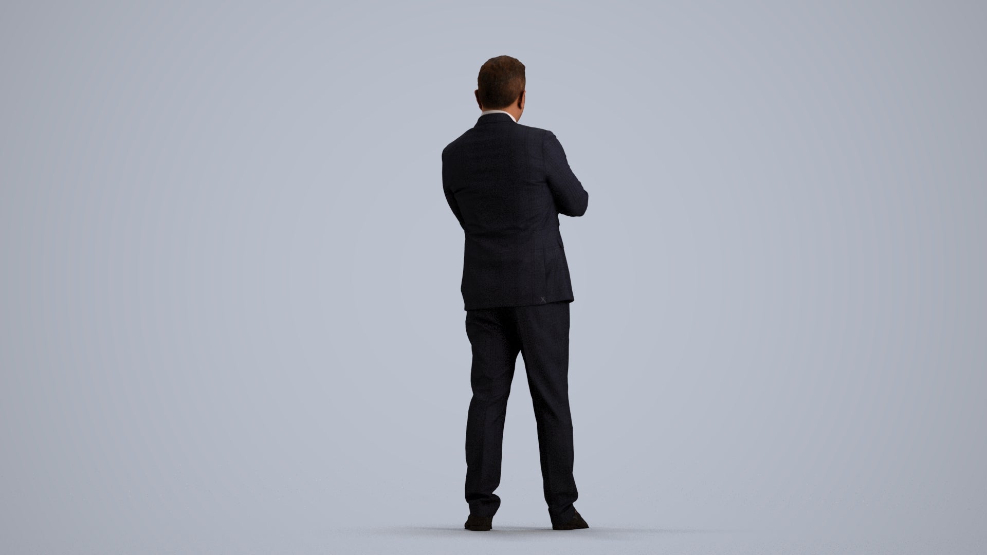 3D scanned man business, photorealistic archviz people for Enscape and SketchUp, front view render