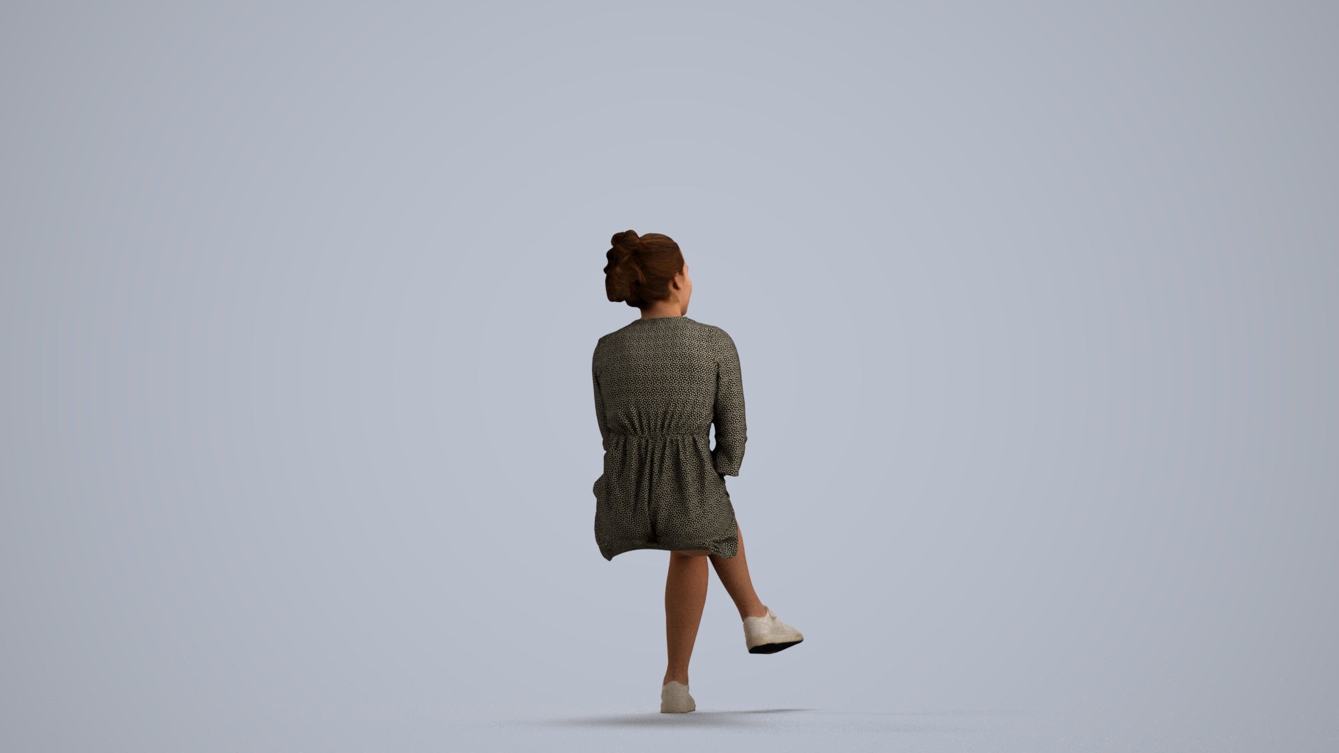 scanned 3D girl casual kids, photogrammetry people for Enscape and V-Ray, front view render