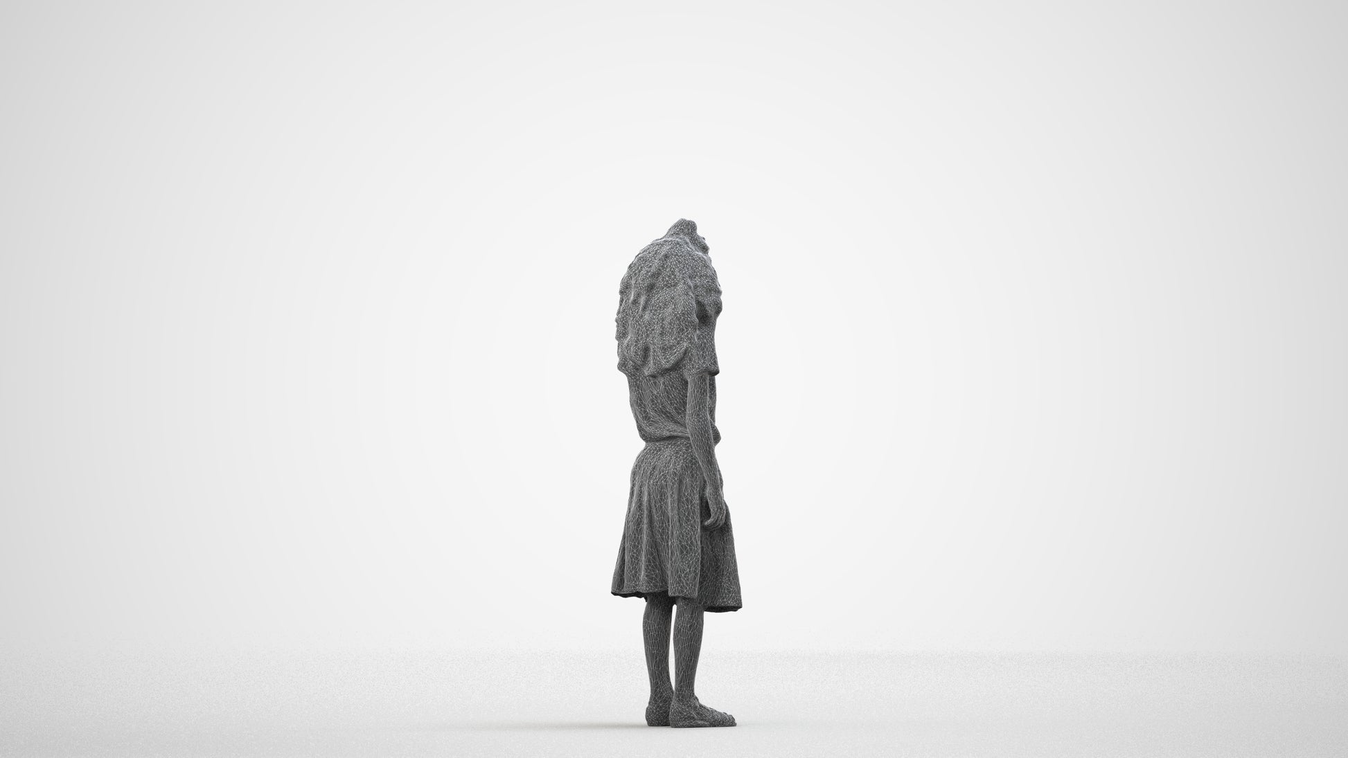 realistic 3D people girl casual kids, render-ready for V-Ray and Corona, FBX OBJ, wireframe side view
