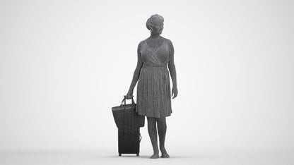 photogrammetry 3D woman casual walking, realistic human model archviz FBX, three-quarter front view render