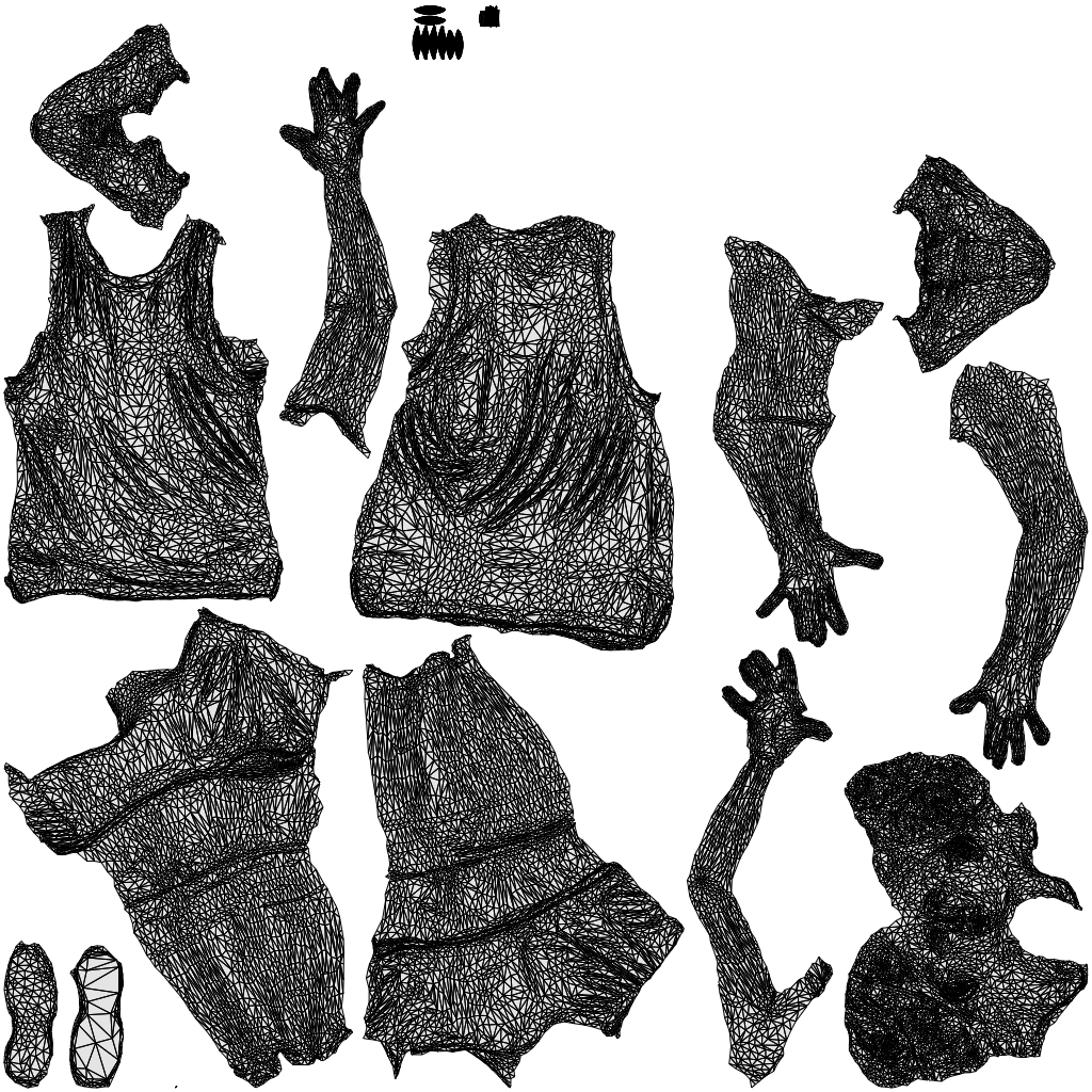 realistic 3D people woman sport, render-ready for V-Ray and Corona, FBX OBJ, wireframe top-down view