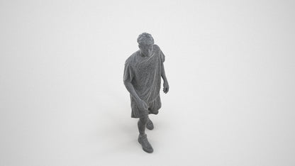 3D scanned man sport, photorealistic archviz people for Enscape and SketchUp, wireframe three-quarter view